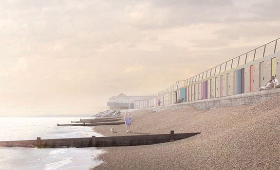 Artist’s impression of the finished beach huts.