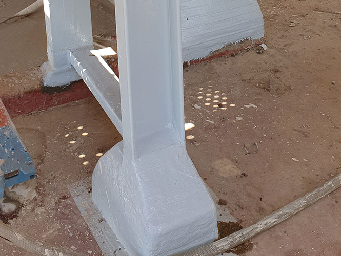 Steelcoat Column Base Protection System completed