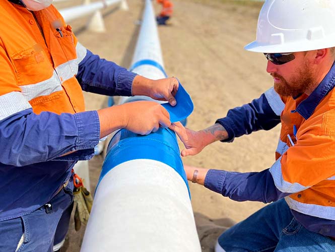 VISCOTAQ ViscoWrap applied to pipeline in the Waitsia Gas Field, Western Australia in 2023